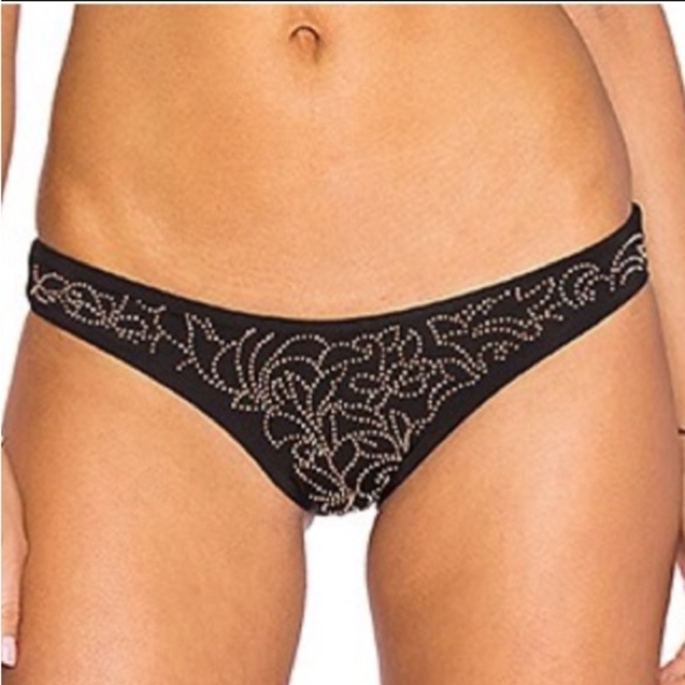 Beach Riot Bronze Embellished Bikini Bottom in Copper Canyon. size M